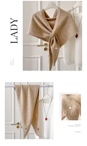 Koreanischer gestrickter Dreieckschal Damenschal modischer warmer Umhang Winter Accessoire