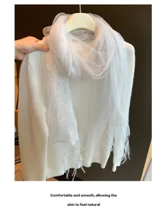 Leichter Netzschal für Damen, transparenter Sommerschal, elegantes Tuch für Frühling.