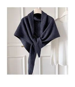 Herbst Winter Wolle Strick Dreiecktuch Schal, dunkelgrau neutral casual warmer Halswärmer.
