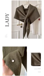 Koreanische Strick Dreieck Schal Damen Stilvoll Vielseitig Winter Warme Nackenwarmer