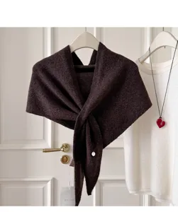 Koreanischer Strick Dreiecks-Schal Umhang, vielseitig warmer Winter Kragen Schal.