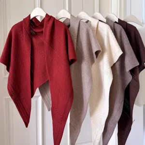 Damen Herbst Winter dicker Strick Dreieck Schal warmer Freizeit Strickschal Umhang
