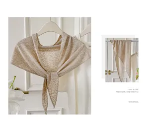 Koreanisches einfarbiges Strick Dreiecktuch Schal Damen Herbst Winter Mode Shwal Tuch