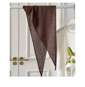 Braunes gestricktes Dreieckstuch für Damen Herbst Winter Mode Schal Halstuch