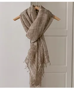 Eleganter Tencel-Wollschal für Damen, einfarbiger Fransen-Schal für Herbst und Alltag.