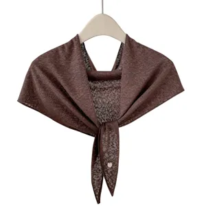 Braunes gestricktes dreieckiges Tuch Damen Herbst Winter Mode einfarbiger Schal Halstuch