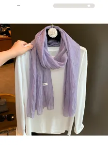 Tencel Leinen Knitter Schal Damen Duenn Weich Atmungsaktiv Vielseitig Literarischer Halstuch