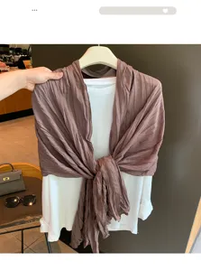 Koreanische einfarbige geraffte Schal Damen Herbst Winter elegante vielseitige warme Schal