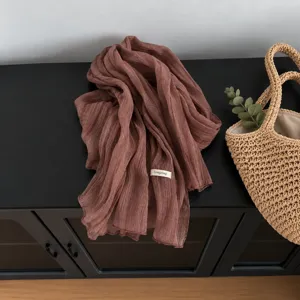 Damen leichte geknitterte Schal stilvoll atmungsaktiv weich taeglich Wickeltuch Fruehling