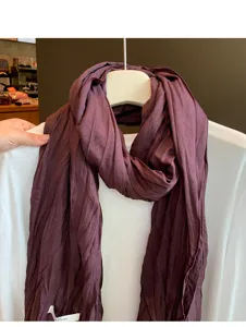 Einfarbiger Plissee-Schal Damen Herbst Winter vielseitige Mode dekorativer warmer Schal