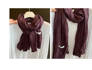 Koreanische einfarbige Falzschal für Damen, Herbst Winter vielseitige Mode warmer Schal.