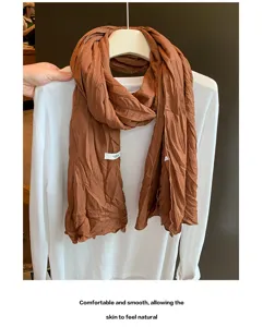 Koreanische einfarbige Falzschal fuer Damen, elegante Herbst Winter warme Schal Mode Zubehoer.