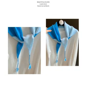 Herbst Winter neuer koreanischer Stil farbblock gestricktes Dreieckstuch Damen Wolle