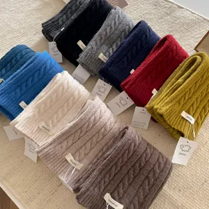 100% reiner wolle grobstrick winterschal dicker einfarbiger warmer halswärmer damen