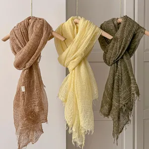 Einfarbiger Herbst Damen Schal mit Fransen leicht weich modischer Hals Schal Alltag