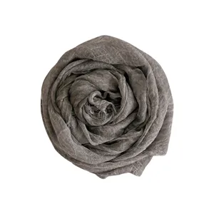Unifarbener grauer Schal weiche Tencel Wolle Mischung Herbst Winter warme elegante Quasten Mode