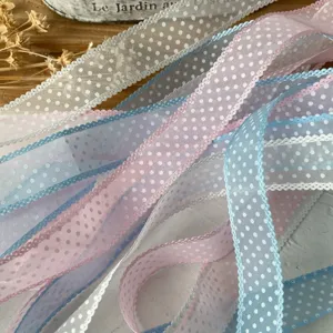 3 Meters Polka Dot Lace Ribbon Trim Polyester Mesh Webbing For DIY Hair Bows Bouquet Wedding Gift Wrap Decoration Material