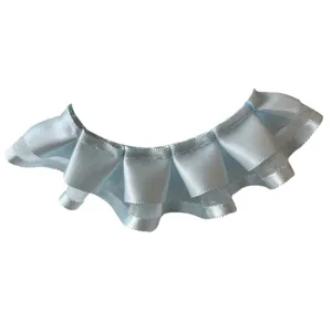 Cinta plisada azul claro con volantes para costura artesanal DIY accesorios de ropa.