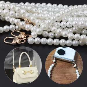 Bandoulière chaîne en perles pour sacs et coques de téléphone, perles artificielles.