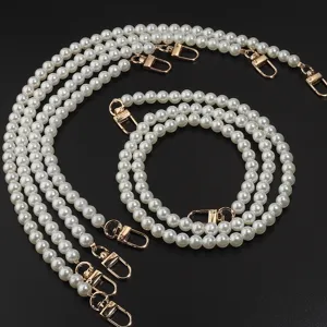 Chaîne de sac en perles bracelet de rechange lanière d'épaule avec fermoirs métalliques