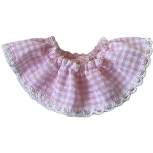 Colletto in pizzo a quadretti rosa vestiti per bambole fai da te bordo decorativo uncinetto.