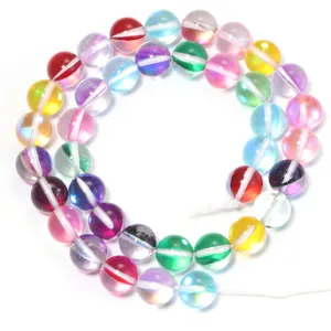 Kleurrijke synthetische kristallen ronde kralen voor DIY sieraden maken en armbanden.