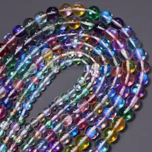 Kleurrijke iriserende kristallen ronde kralen voor DIY sieraden maken en armbanden.