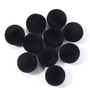 Perles rondes floquees noires en vrac pour la creation de vos bijoux et accessoires DIY