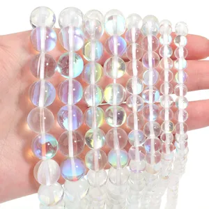 Aurora kristal glas ronde kralen voor DIY sieraden maken, mooie armband ketting accessoire.