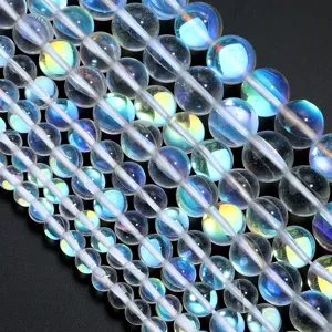 Kristal aurora ronde kralen detailopname voor DIY sieraden accessoires onderdelen.