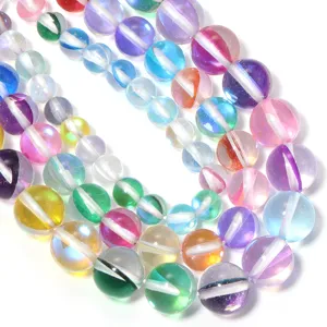 Kleurrijke synthetische kristalglas ronde kraal DIY sieraden accessoires voor armbanden