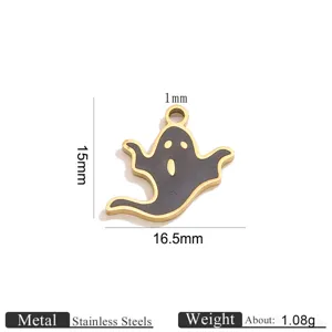 Halloween stainless steel ghost pendant DIY necklace bracelet jewelry charm accessories