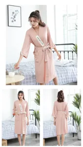 Accappatoio di coppia in fibra di bambù stile giapponese yukata sottile loungewear.