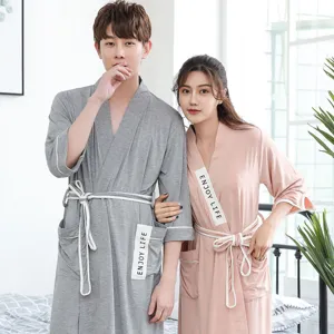 Accappatoi di coppia in fibra di bambù stile giapponese abbigliamento da notte leggero set