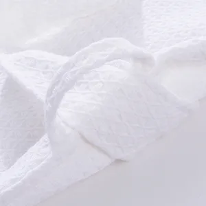 White waffle knit cotton bathrobe couple hotel sleepwear soft breathable lightweight comfy lounge