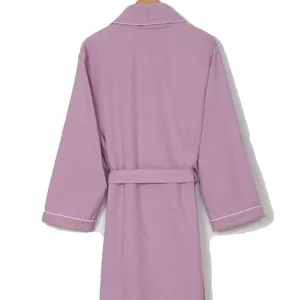 Unisex Waffelstruktur Reine Baumwolle Bademantel Langarm Weich Absorbierend Robe Für Damen Herren Hotel Spa Home Loungewear Nachthemd