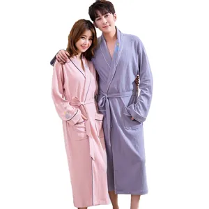 Vestaglia coppia in cotone lunga leggera abbigliamento notte primavera estate hotel