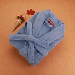 Cozy cotton towel bathrobe for men and women, soft and thick sleepwear hotel style.