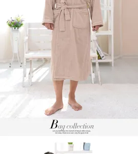 Comfortable cotton bathrobe for adults, soft plush terry sleepwear with belt and pockets.