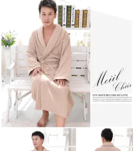 Pure cotton thickened bathrobe for men and women soft comfortable couple sleepwear home
