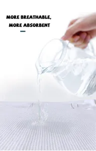 Absorbent breathable bathrobe fabric detail shot, soft texture for comfortable daily wear.