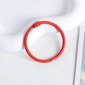 Anneau de reliure en métal rouge, anneaux de livre durables pour loisirs créatifs et albums.
