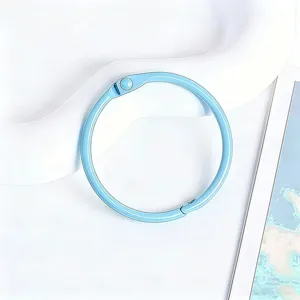 Anneau de reliure en metal bleu clair pour carnet bricolage DIY accessoires de papeterie.