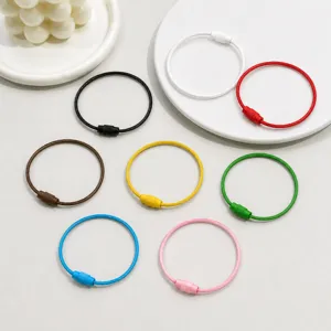 Metal candy color coated steel wire key rings, colorful DIY handmade keychain pendant accessories for crafts.