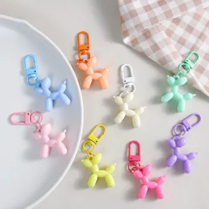 Cute Dopamine Color Resin Balloon Dog Keychain Versatile Cartoon Animal Bag Pendant Fashion Jewelry Gift