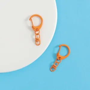 Colorful candy color zinc alloy D-ring keychain swivel clasp for DIY craft and bag accessories.