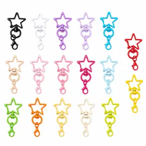 Porte-clés étoile coloré en alliage fermoir mousqueton rotatif accessoires DIY pour pendentif