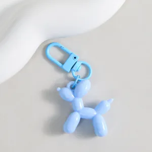 Cute blue balloon dog keychain pendant stylish versatile bag charm aesthetic keyring accessory