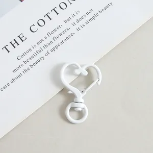 Heart shape metal spring snap hook for DIY keychain craft and jewelry accessories.