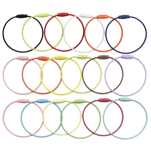 Colorful wire keychain loops stainless steel cable loops rings for DIY crafts and key organization